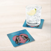 Dessous-de-verre Carré En Papier Baiser des pingouins mignon Mariage personnalisé (En situation)