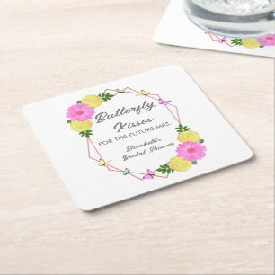 Dessous-de-verre Carré En Papier Baisers de papillon pour la future Mme Shower de m