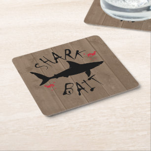 Dessous-de-verre Carré En Papier Bait de requin Grand requin blanc Attaque amusante
