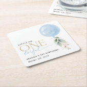 Dessous-de-verre Carré En Papier Balcon Bleu, Eucalyptus, Verdure, Premier Annivers (Incliné)