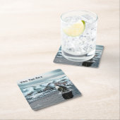 Dessous-de-verre Carré En Papier Baleine boréale (En situation)