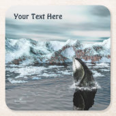 Dessous-de-verre Carré En Papier Baleine boréale (Devant)