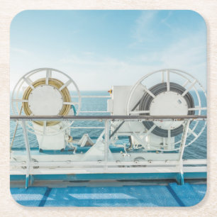 Dessous-de-verre Carré En Papier Balustrade d'un bateau de croisière