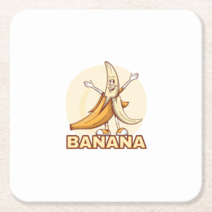 Dessous-de-verre Carré En Papier Banane drôle