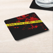 Dessous-de-verre Carré En Papier Bande de scène de crime policier (Incliné)