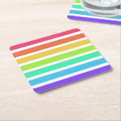 Dessous-de-verre Carré En Papier Bandes arc-en-ciel lumineuses (Incliné)