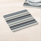 Dessous-de-verre Carré En Papier Bandes blanches gris mignonnes (Incliné)