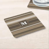 Dessous-de-verre Carré En Papier Bandes Brown (Incliné)