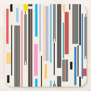 Dessous-de-verre Carré En Papier Bandes colorées : Mélange Motif graphique