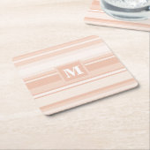 Dessous-de-verre Carré En Papier Bandes de pêche monogramme (Incliné)