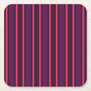 Dessous-de-verre Carré En Papier Bandes de prunes et de bonbons rouges