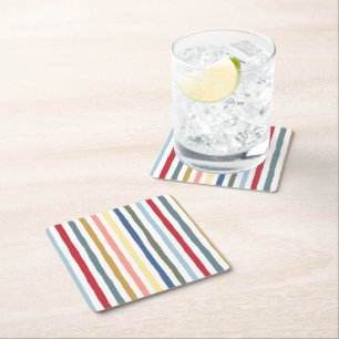 Dessous-de-verre Carré En Papier Bandes dessinées à la main dans des couleurs moder