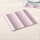 Dessous-de-verre Carré En Papier Bandes d'ombre à quartz rose (Incliné)