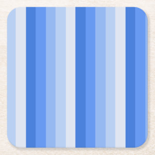 Dessous-de-verre Carré En Papier Bandes d'ombre bleues