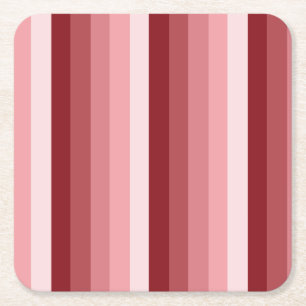 Dessous-de-verre Carré En Papier Bandes d'ombre rouges