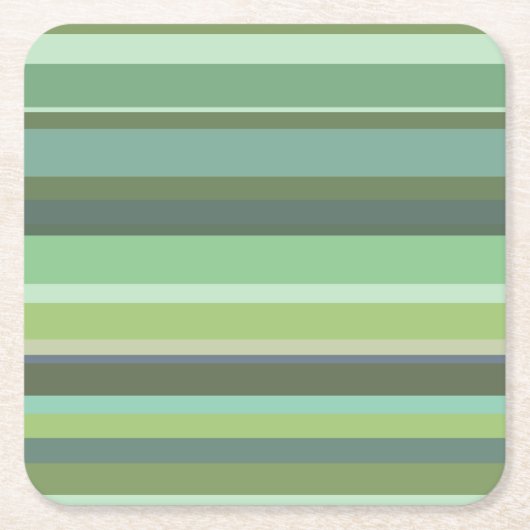 Dessous-de-verre Carré En Papier Bandes horizontales vert olive (Devant)