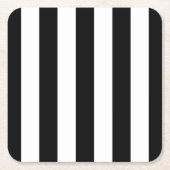 Dessous-de-verre Carré En Papier Bandes noires et blanches, Motif rayé, Lignes (Devant)