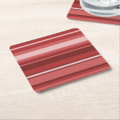 Dessous-de-verre Carré En Papier Bandes rouges (Incliné)