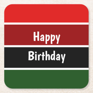 Dessous-de-verre Carré En Papier Bandes Rouges Et Vertes