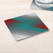 Dessous-de-verre Carré En Papier Bandes turquoises de gris bordeaux (Incliné)