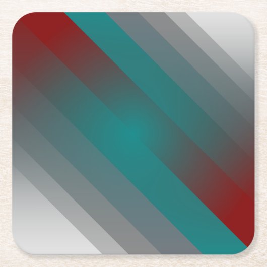 Dessous-de-verre Carré En Papier Bandes turquoises de gris bordeaux (Devant)
