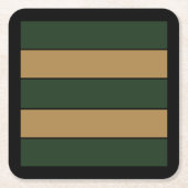 Dessous-de-verre Carré En Papier Bandes Vertes Et Dorées Classiques De Noël (Devant)