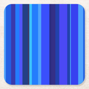Dessous-de-verre Carré En Papier Bandes verticales bleues