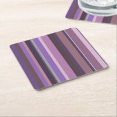 Dessous-de-verre Carré En Papier Bandes verticales mauves (Incliné)