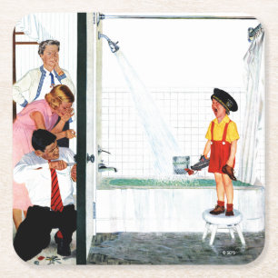 Dessous-de-verre Carré En Papier Baquet de débordement