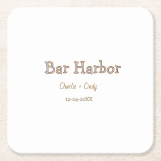 Dessous-de-verre Carré En Papier Bar Harbor bachelorette party bridesmaid wedding a