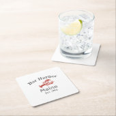 Dessous-de-verre Carré En Papier "Bar Harbour" Maine Lobster (En situation)