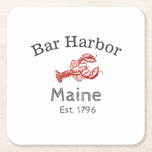 Dessous-de-verre Carré En Papier "Bar Harbour" Maine Lobster