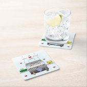 Dessous-de-verre Carré En Papier Barbecue Grill (En situation)