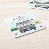 Dessous-de-verre Carré En Papier Barbecue Grill (Incliné)