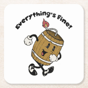 Dessous-de-verre Carré En Papier Baril de poudre