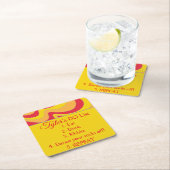 Dessous-de-verre Carré En Papier Barre BM ou Parties scintillant Bat mitzvah (En situation)