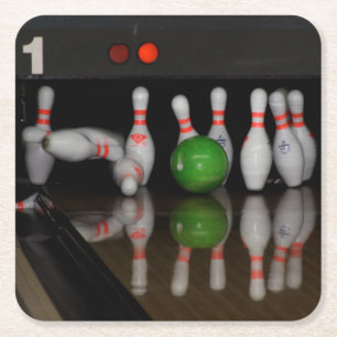 Dessous-de-verre Carré En Papier Barres de Bowling