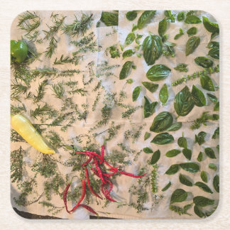 Dessous-de-verre Carré En Papier Basil et poivrons