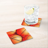 Dessous-de-verre Carré En Papier Basket-ball (En situation)