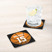 Dessous-de-verre Carré En Papier Basket-ball Votre nom (En situation)