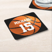 Dessous-de-verre Carré En Papier Basket-ball Votre nom (Incliné)