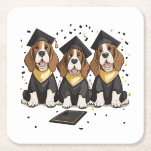 Dessous-de-verre Carré En Papier Basset Hound Dogs