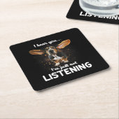 Dessous-de-verre Carré En Papier basset hound je vous entends ne pas écouter (Incliné)