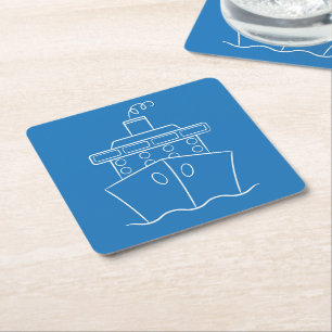 Dessous-de-verre Carré En Papier Bateau de croisière