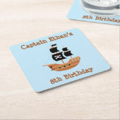 Dessous-de-verre Carré En Papier Bateau pirate (Incliné)