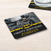 Dessous-de-verre Carré En Papier Batman | Chalkboard Joyeux anniversaire (Incliné)