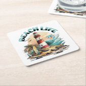 Dessous-de-verre Carré En Papier Beach Life (Incliné)