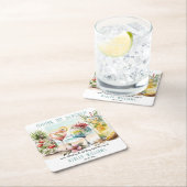 Dessous-de-verre Carré En Papier Beach Tropical Cocktails à thème Bachelorette Part (En situation)