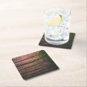 Dessous-de-verre Carré En Papier beau bois ancien (En situation)