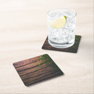 Dessous-de-verre Carré En Papier beau bois ancien